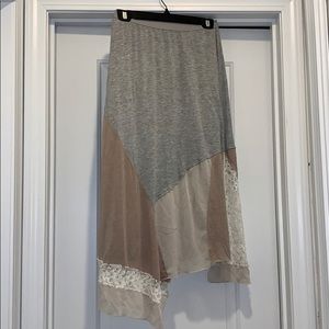 Asymmetrical cotton/poly and lace skirt - Size M
